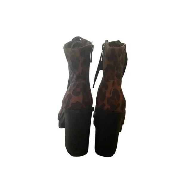 Jessica Simpson Leopard  Print Lizzah Peep-Toe Lug-Sole Bootie SZ 7M - Picture 4 of 11